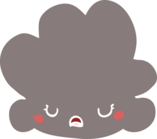 egale kleur stijl cartoon wolk png