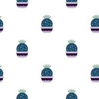 Cute cacti in boho style. Cactus seamless pattern. Trendy boho texture. Cacti fabric print design. Succulent textile. Flat design, cartoon style, white background vector