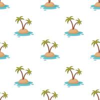 Cartoon Tropical island with palms. Flat design. Kids illustration isolated on white background. Island doodle icon, summer vacation concept. vector