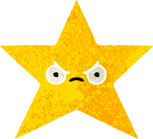 retro illustration style cartoon of a gold star png