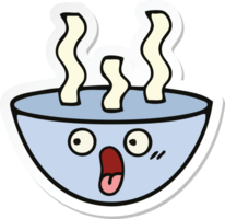 sticker of a cute cartoon bowl of hot soup png