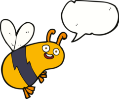 abeille drôle de bande dessinée avec bulle de dialogue png