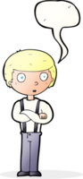 cartoon staring boy with speech bubble png