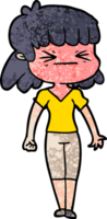 garota com raiva dos desenhos animados png