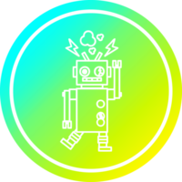 mal funcionamiento robot circular icono con frio degradado terminar png