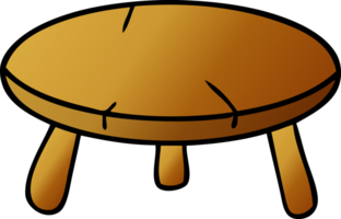 hand drawn gradient cartoon doodle of a wooden stool png