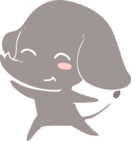 elefante de desenho animado de estilo de cor plana bonito png