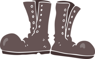 flat color illustration of shiny army boots png
