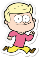 sticker of a cartoon happy man png