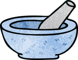 hand drawn quirky cartoon pestle and mortar png