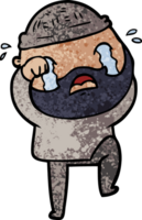 cartoon bearded man crying and stamping foot png