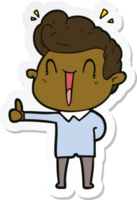 sticker of a cartoon excited man png