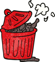 cubo de basura de doodle de dibujos animados png