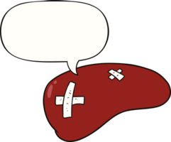 cartoon repaired liver with speech bubble png