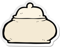 sticker of a cartoon old style ceramic pot png