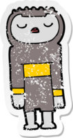 distressed sticker of a cartoon robot png