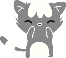 hand drawn cartoon of cute kawaii cat png