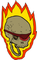 cartoon flaming pirate skull png