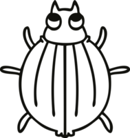 line drawing quirky cartoon beetle png