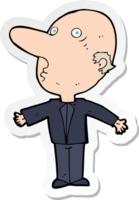 sticker of a cartoon confused middle aged man png