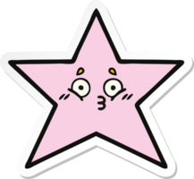 sticker of a cute cartoon star fish png