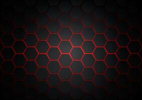 Abstract 3d futuristic black-read color background with hexagons. Surface polygon pattern with luxury hexagon paper texture and futuristic business. vector