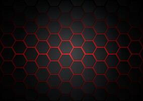 Abstract 3d futuristic black-read color background with hexagons. Surface polygon pattern with luxury hexagon paper texture and futuristic business. vector