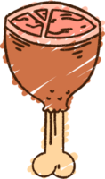 desenho de giz de carne cozida png