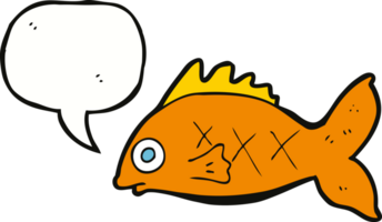 Cartoon-Fisch mit Sprechblase png