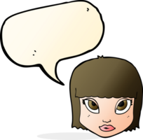 cartoon female face with speech bubble png