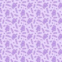Lavender flowers silhouettes pattern. seamless background. Cute floral blossom pattern. vector