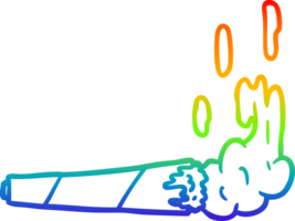 Regenbogen Gradient Linie Zeichnung von ein Marihuana Joint png