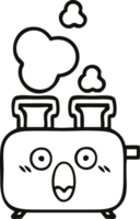 line drawing cartoon of a of a toaster png