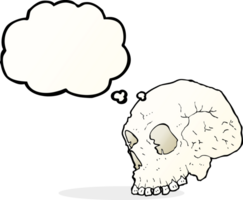 ilustración de calavera con burbuja de pensamiento png