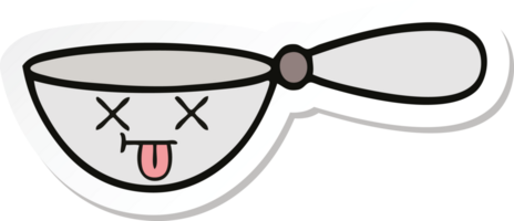 sticker of a cute cartoon measuring spoon png