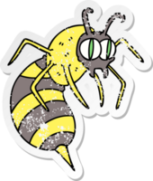 adesivo angosciato di una bizzarra vespa del fumetto disegnata a mano png