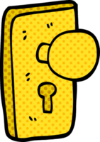 caricatura, garabato, manija de la puerta, con, keyhole png