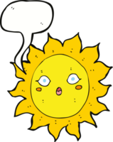 sol de dibujos animados con burbujas de discurso png