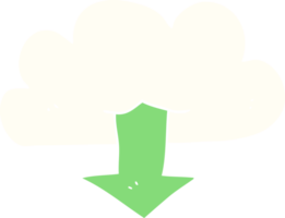 flat color illustration of download from the cloud png