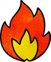 retro grunge texture cartoon of a fire png