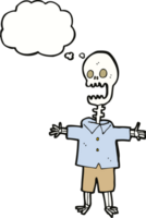 cartoon skeleton with thought bubble png