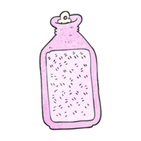 Hand texturiert Karikatur heiß Wasser Flasche png