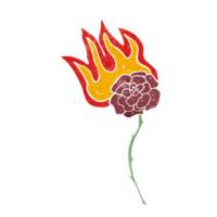 rosa ardente dos desenhos animados png