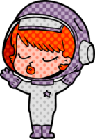 cartoon pretty astronaut girl png