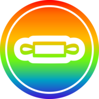 rolling pin circular icon with rainbow gradient finish png