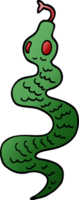 cobra verde de desenho animado doodle png