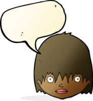 cartoon staring woman with speech bubble png