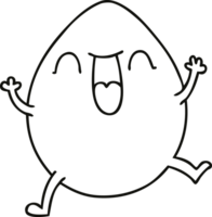 linha desenhando peculiar desenho animado ovo png