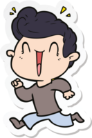 sticker of a cartoon excited man png