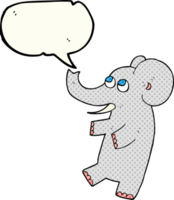 hand- getrokken grappig boek toespraak bubbel tekenfilm schattig olifant png